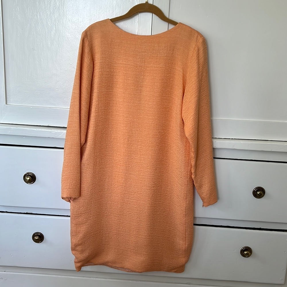 Oscar De La Renta Silk Orange long sleeve dress size 4